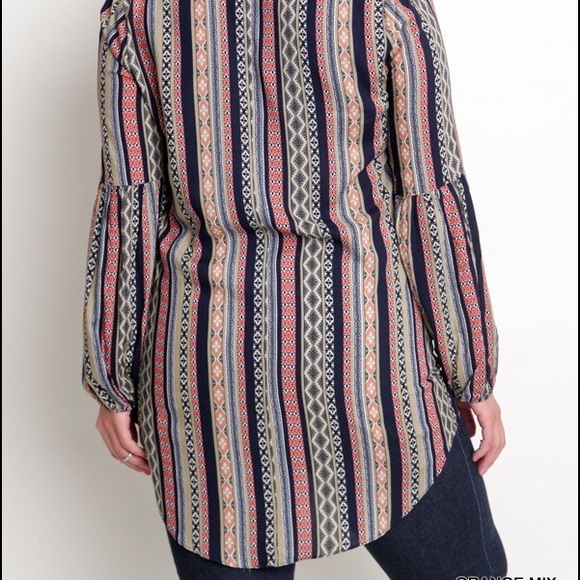 Plus Size Striped Tunic - Picture 4 of 4