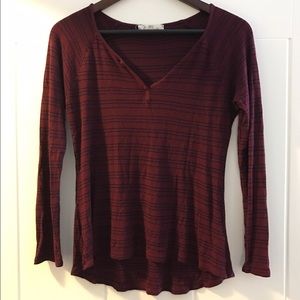Hippie Rose Maroon long sleeve loose tshirt