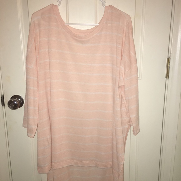 Plus Size Pink Striped Tunic
