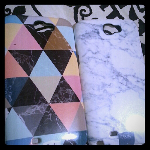Set of two samsung galaxy note 2 marble cases