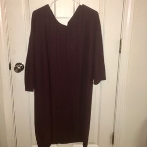 Plus Size Burgundy Sweater Dress