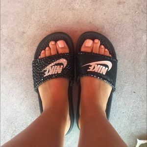 Nike crystal slides