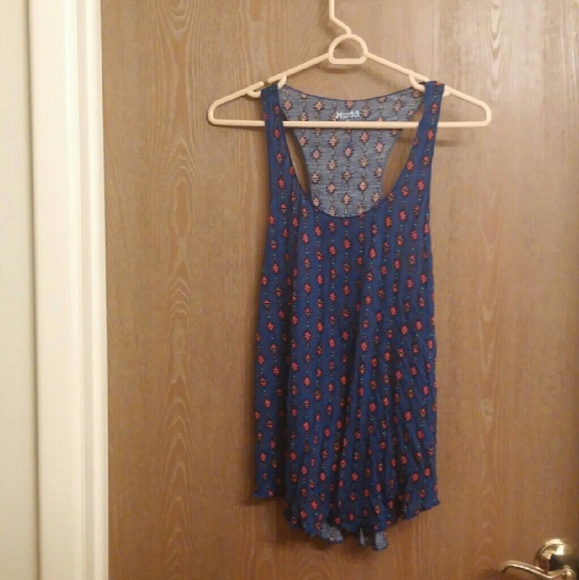 Blue Flowy Racerback Tank