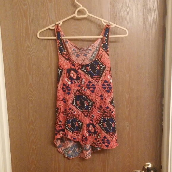 Orange Flowy Racerback Tank