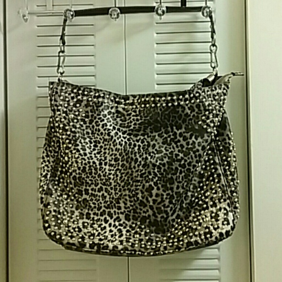 Large leopard print bag
