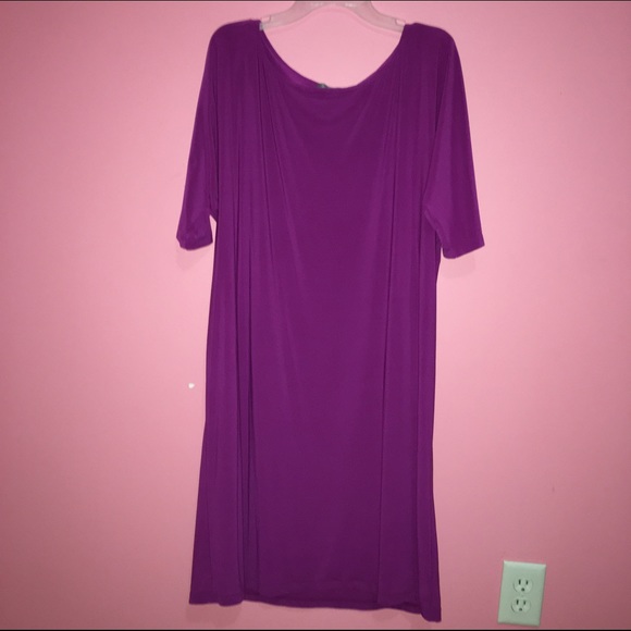purple half sleeve dress