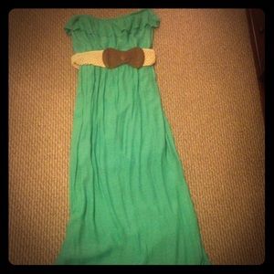 Super cute strapless light green sundress