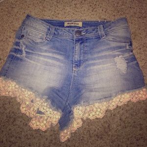 high waisted lace shorts