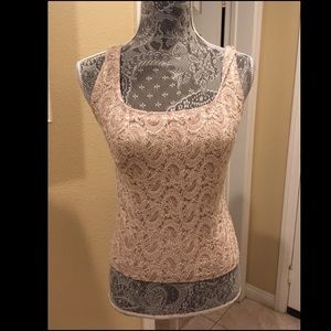 Vintage Cream Lace Tank Size M