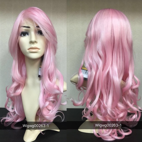 Baby pink synthetic wavy wig （set of two）