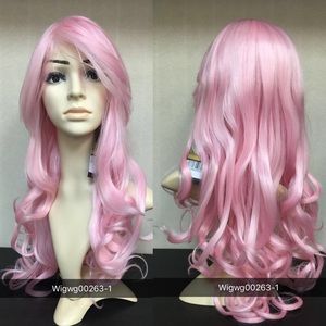 Baby pink synthetic wavy wig （set of two）