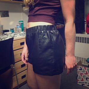 Forever 21 black leather shorts