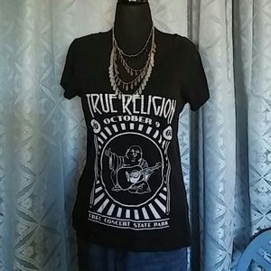 True Religion black shirt with crystals size large
