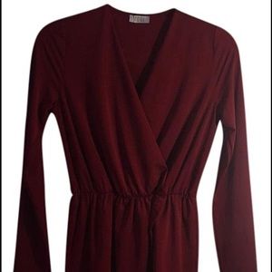 Tobi Red Long Sleeved Dress