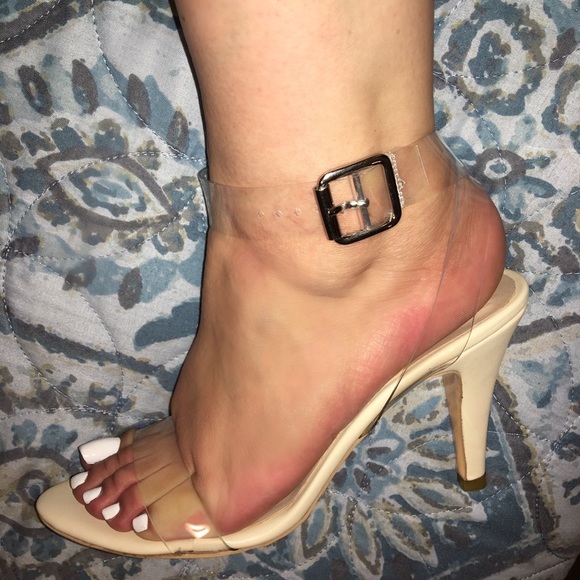 NEW Clear Transparent strap heels