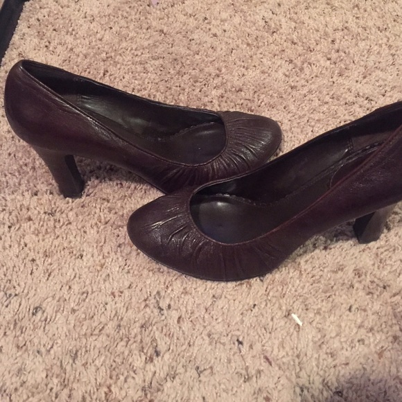 ALDO Dark Brown Leather Heels - Picture 2 of 4
