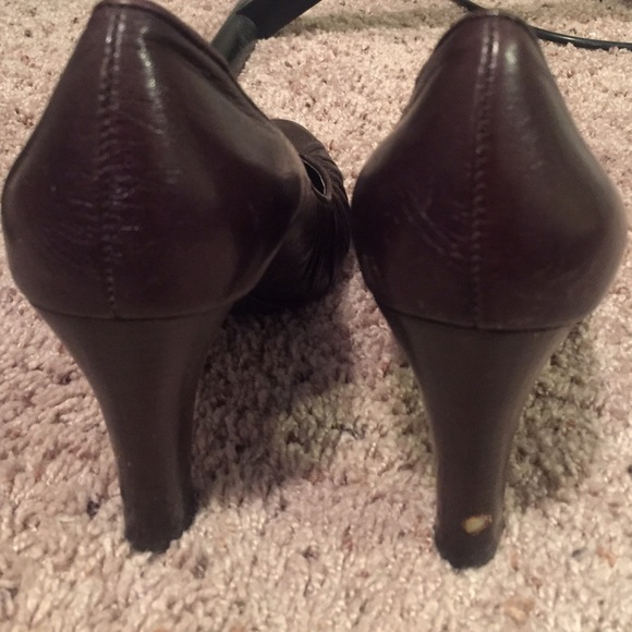 ALDO Dark Brown Leather Heels - Picture 3 of 4