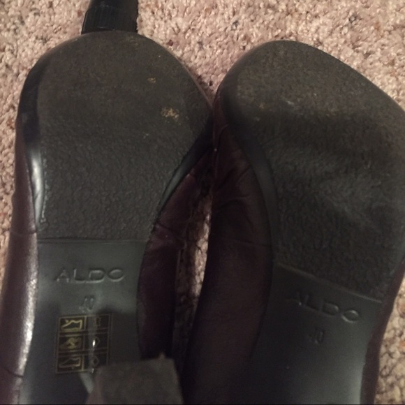 ALDO Dark Brown Leather Heels - Picture 4 of 4