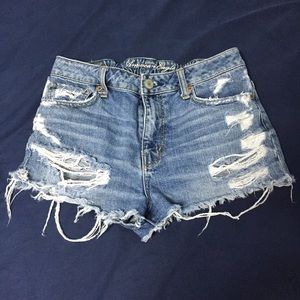 Sold ❌🚫 AEO high waisted distressed denim shorts