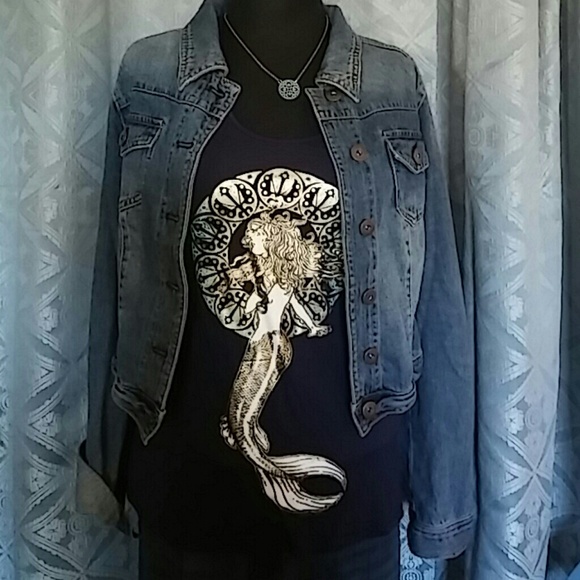 Mermaid tank size small color navy