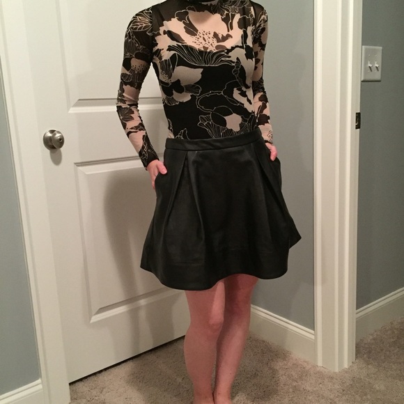 L'Amour Nanette Lepore Leather Skirt