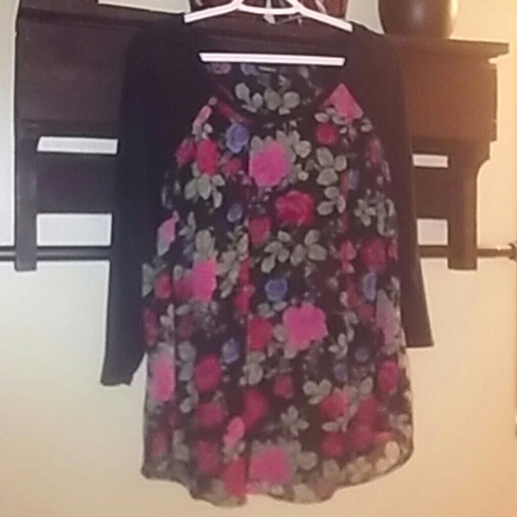 Floral baseball tunic top