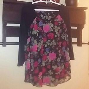 Floral baseball tunic top