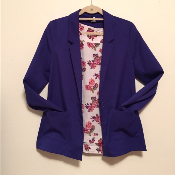 Blue boyfriend style blazer jacket