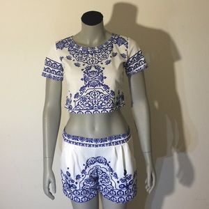 Two piece Crop top & shorts set