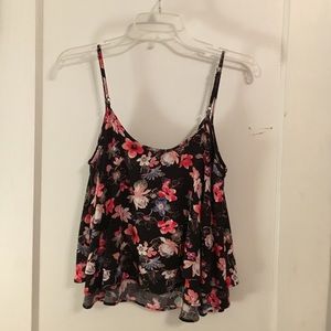 Hollister floral cropped tank top