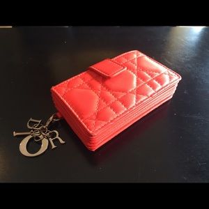 Lady Dior Eden Wallet red lambskin
