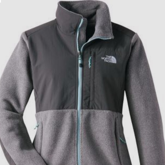 North Face Denali Fleece, gray and teal