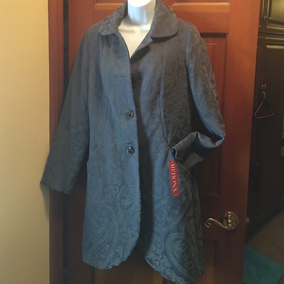 Beautiful blue paisley trench coat