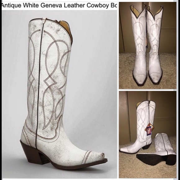 antique geneva leather boots