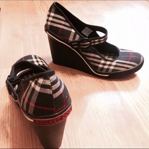 Rocket Dog Plaid Wedges Size 7.5