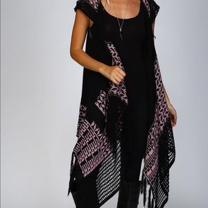 Open cardigan style knit firing vest Open cardigan style knit firing vest
