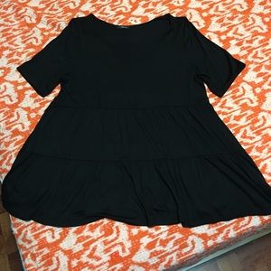 Soprano Plus Size Short-Sleeve Tiered Top