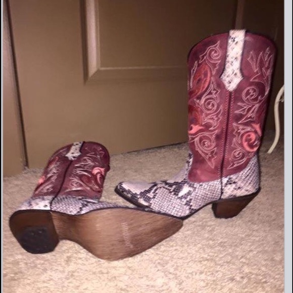 Durango Crush Red Snake skin boots
