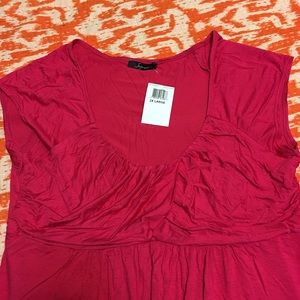 NWT Soprano Plus Size Cap-Sleeve Ruched Empire Top