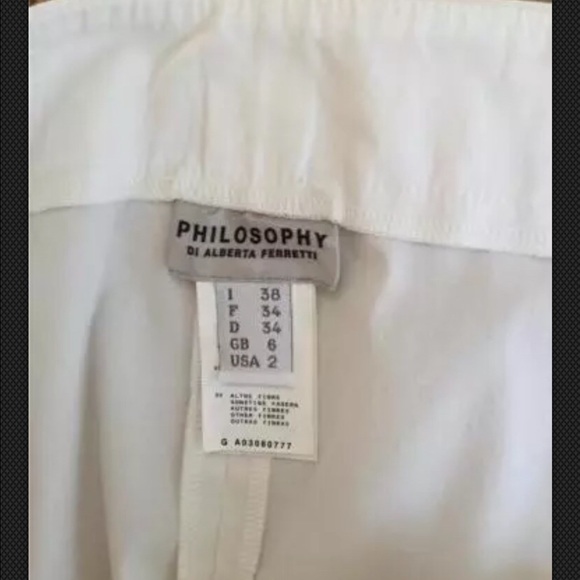 PHILOSOPHY DI ABERTA FERRETTI WHITE CAPRI PANTS 38 - Picture 2 of 4