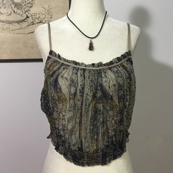 Urban Outfitters Tops - Kimchi Blue Sheer Patterned Crop Top- Sm