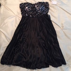 Sequin Top Black Dress