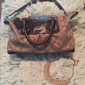 Coach bag canvas and leather