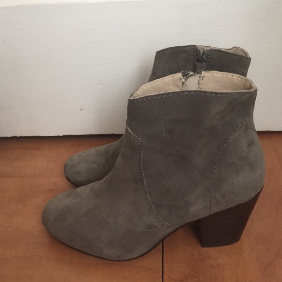 Boden grey suede heeled boties.