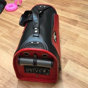 Dog carrier. Real leather.