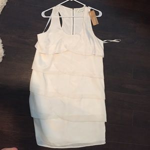 Francesca's White Ruffle Dress