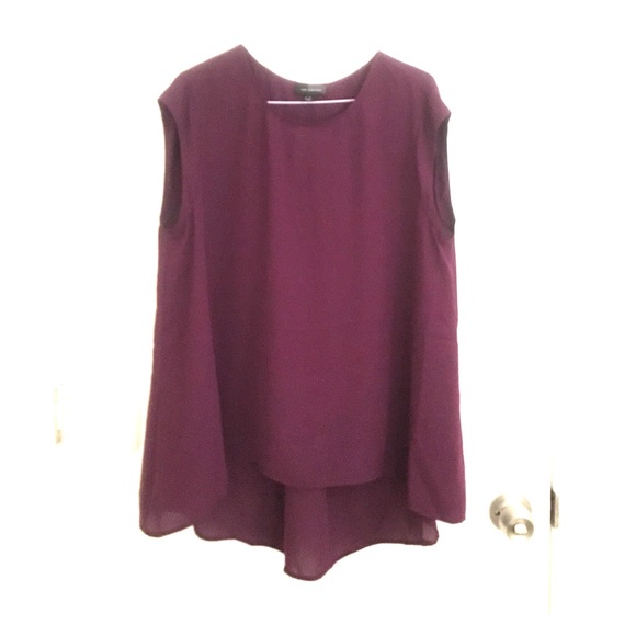 Purple, pleated top