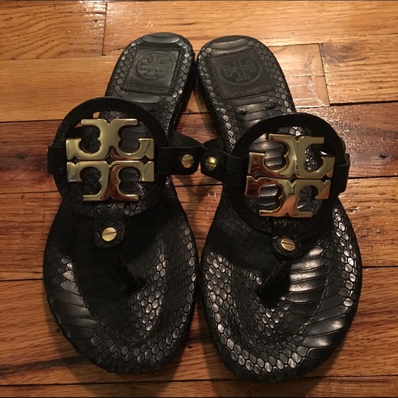 Tory Burch Miller Snake Leather Sandal