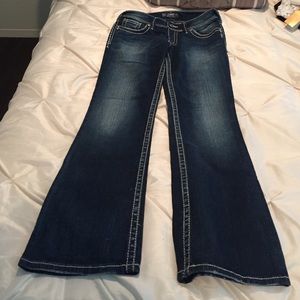 Silver Bootcut Dark Jeans