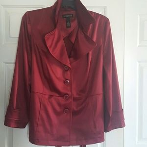 Lane Bryant Burgundy Short Trench Coat Size 22/24